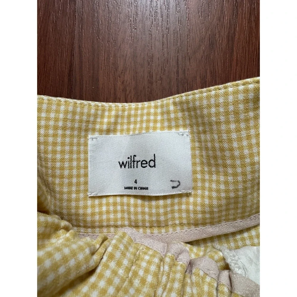 Aritzia Wilfred Checkered Yellow Shorts, Size 4‎